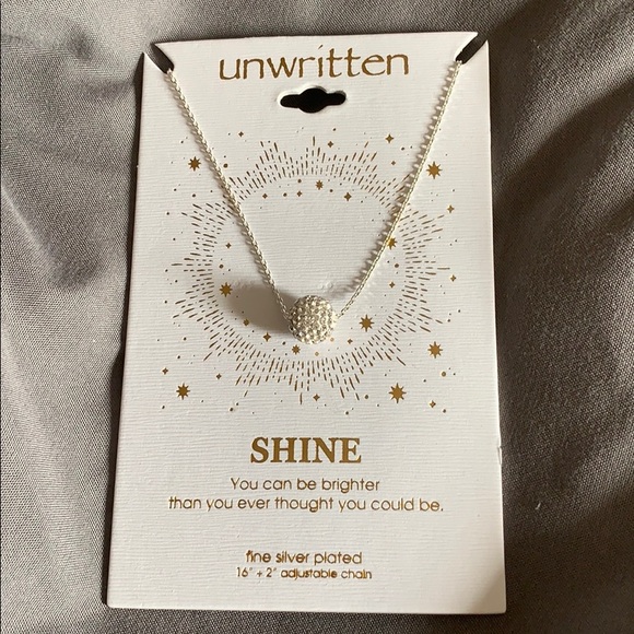 SHINE fine silver plated pave necklace - Picture 2 of 3